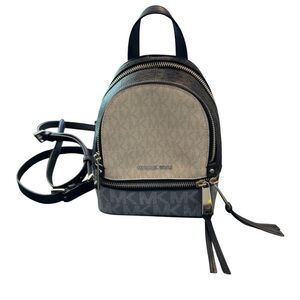 Michael Kors Rhea Color Block Logo Mini Backpack Blue